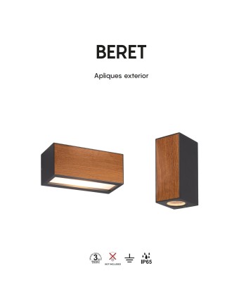 BERET * APLIQUE IP65 2L*GU10  GRIS OSCURO